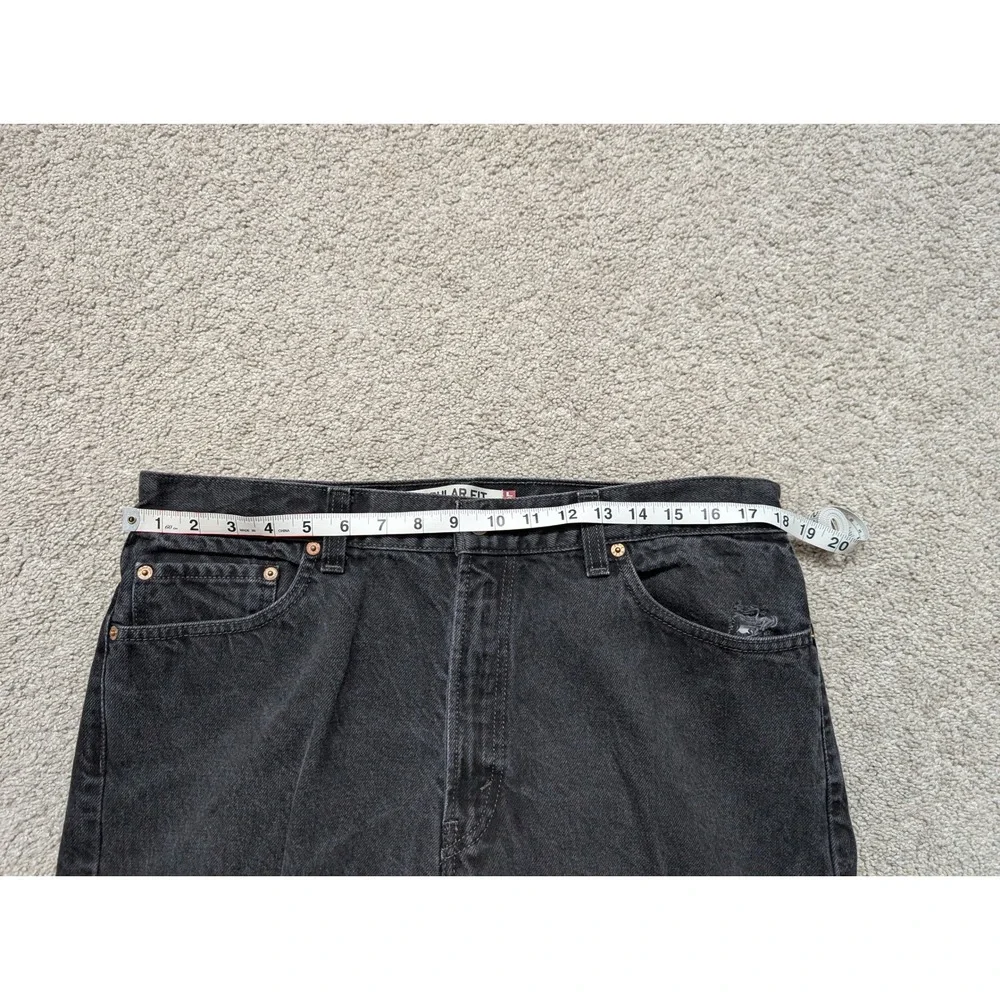 Y2K Levi's 505 Regular Jeans Men 38x30 Vintage Black Faded Straight Leg Denim